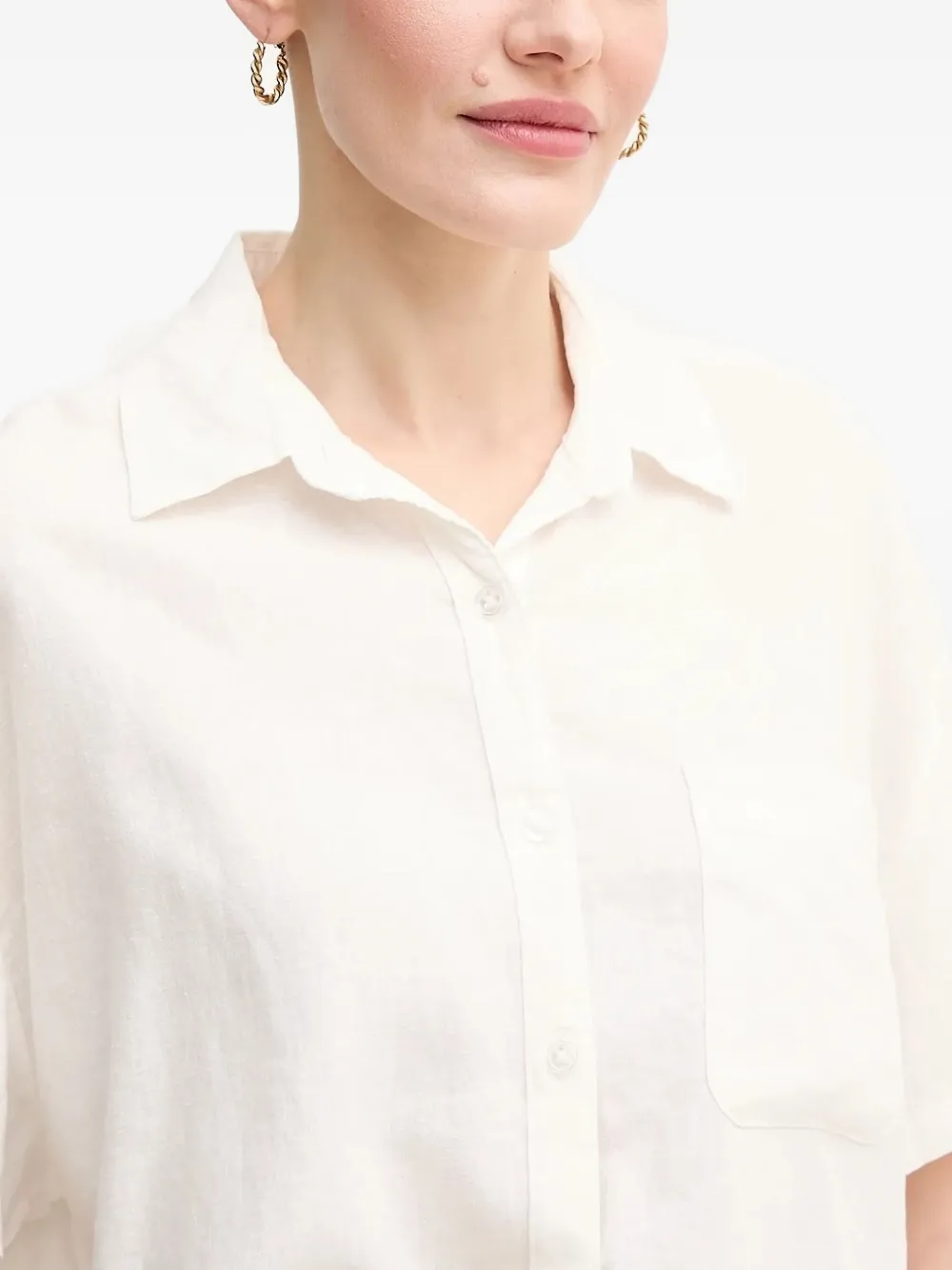 DKNY Blouse met borstzak Beige
