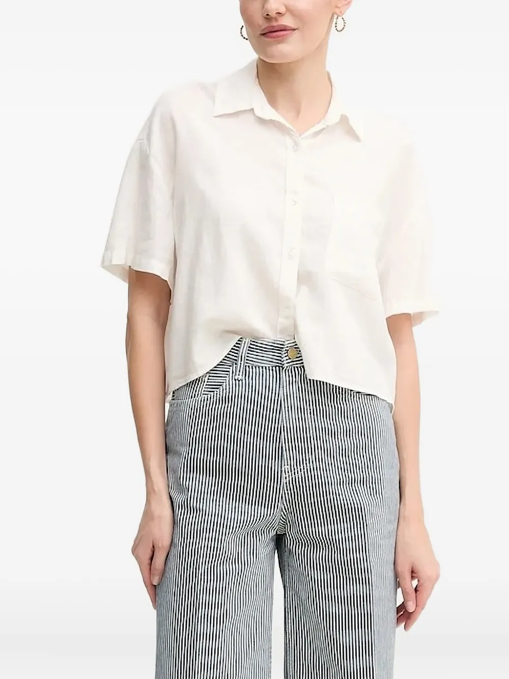 Dkny Chest-pocket Shirt In White