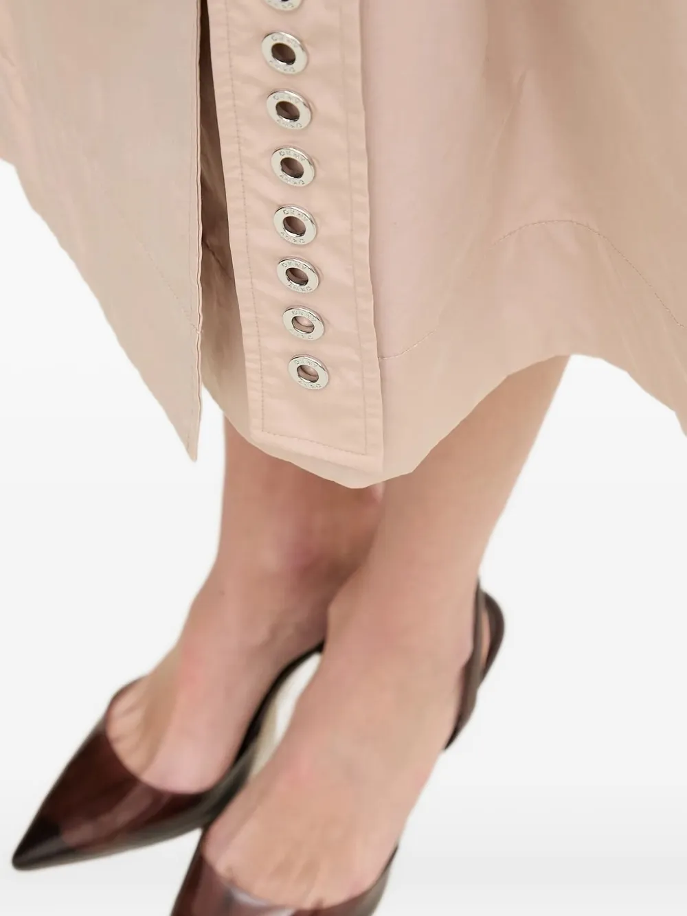 DKNY double-breasted sleeveless belted dress Beige