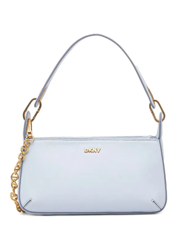 DKNY Leather Shoulder Bag Blue FARFETCH PH