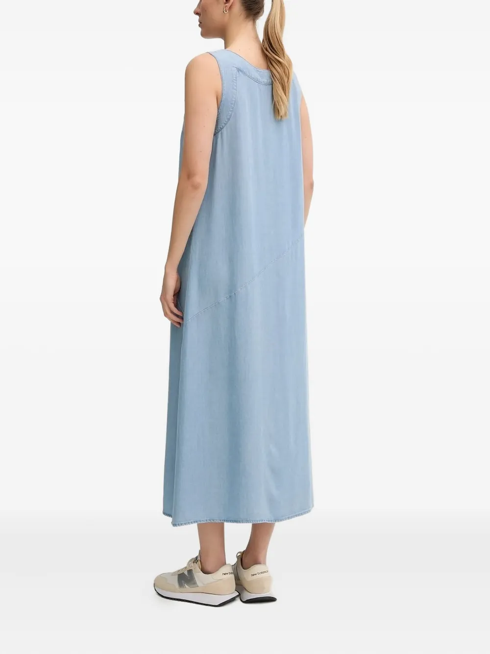 DKNY V-neck sleeveless midi dress Blauw