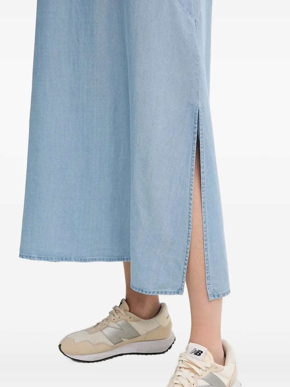 DKNY V-neck sleeveless midi dress Blauw
