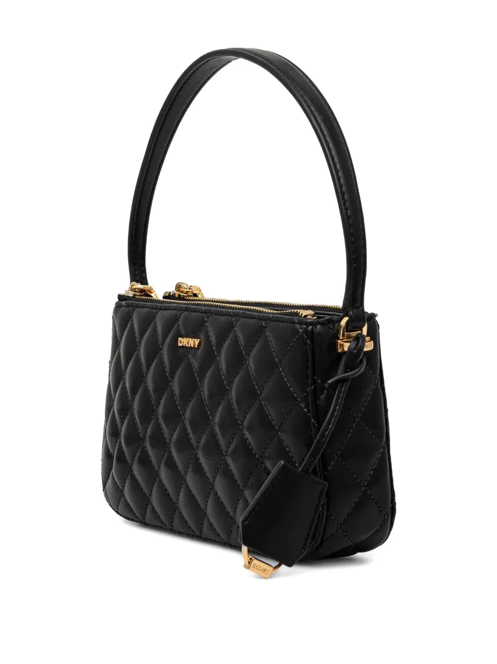 DKNY quilted leather shoulder bag - Zwart