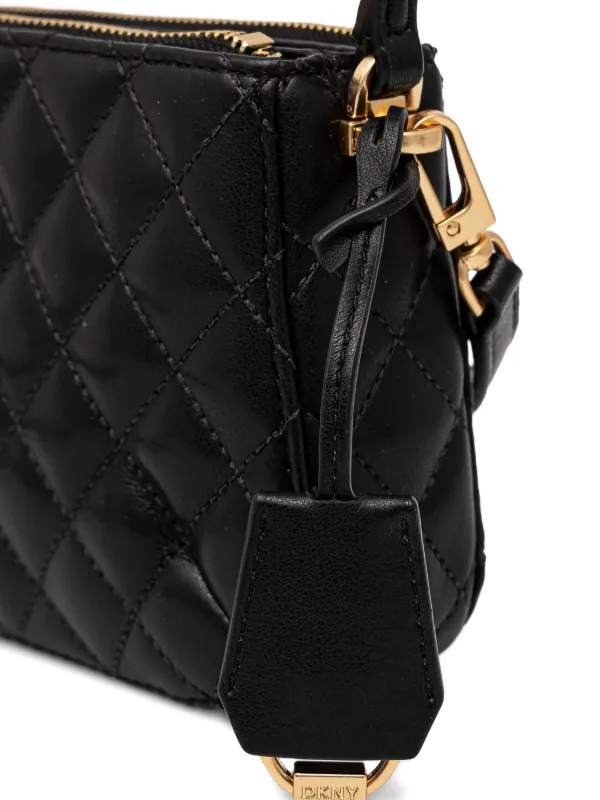 dkny black leather crossbody backpack Women's Chaya MESH LOGO Bag in Black/Black discover two inner pockets that keep your essentials organized and easily accessible DKNY Women's Zoie Camera Bag