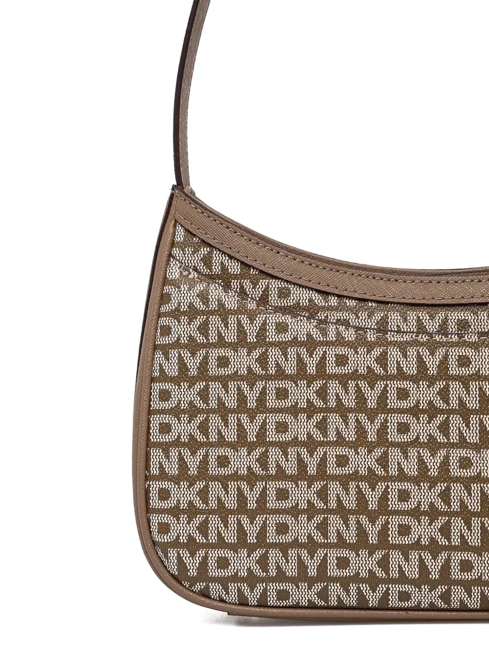 DKNY Canvas schoudertas met monogram Beige