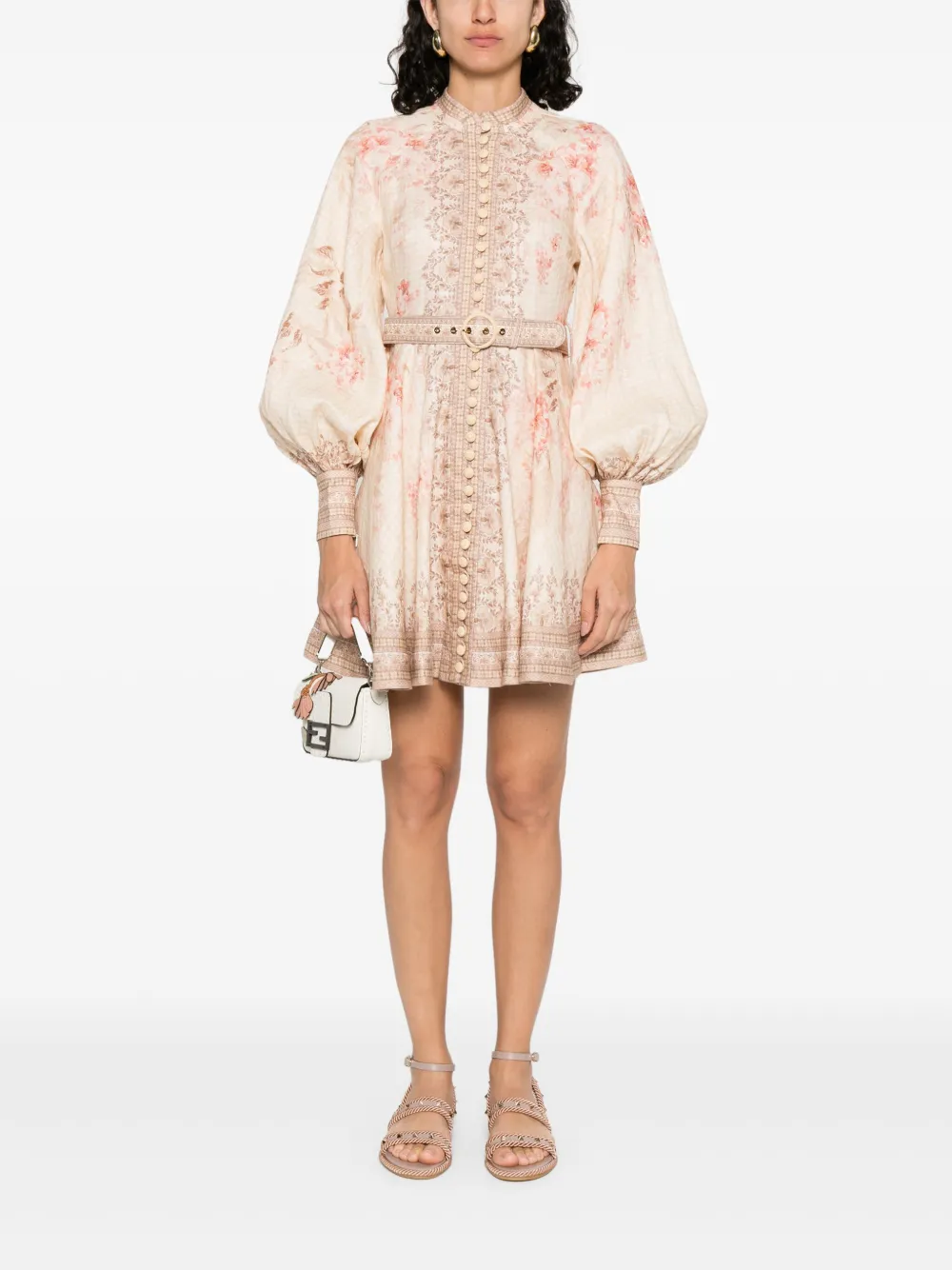 ZIMMERMANN Illuminate mini-jurk - Beige