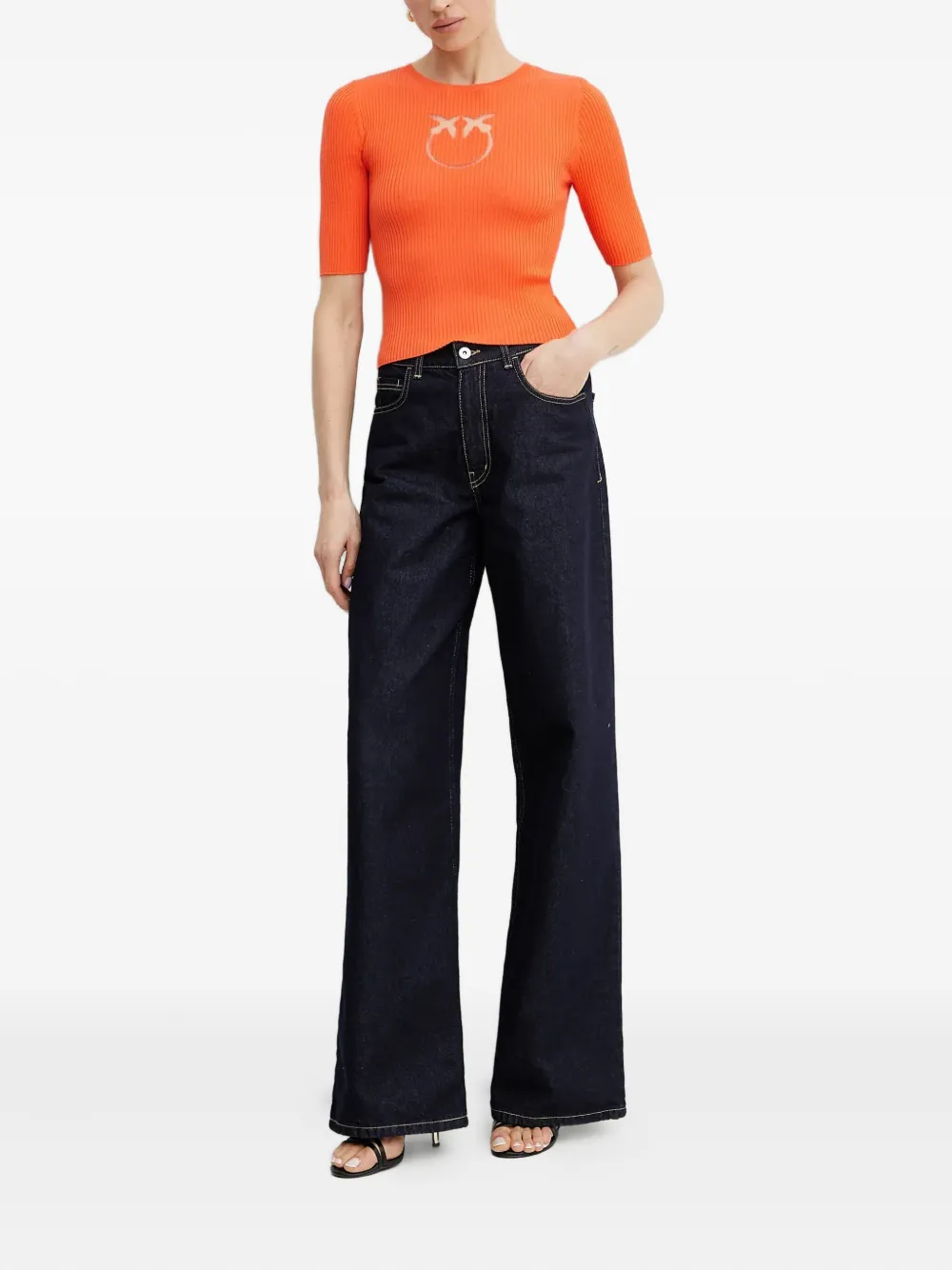 PINKO Love Birds ribbed top | Knitted Tops | Image 2