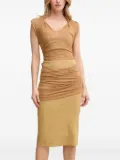 PINKO draped midi dress - Neutrals