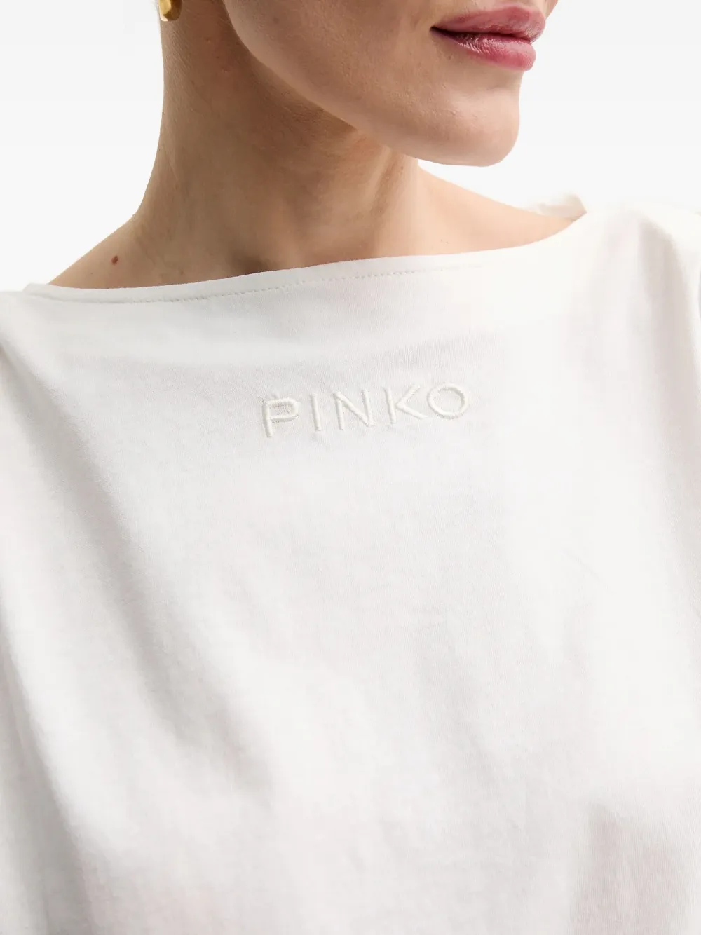 Pinko Padded-shoulder Dress In White