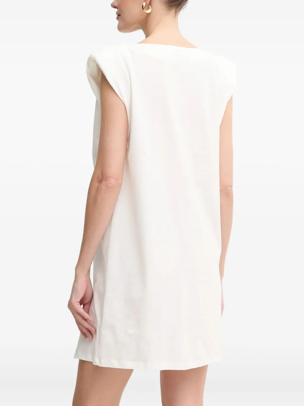 Pinko Padded-shoulder Dress In White