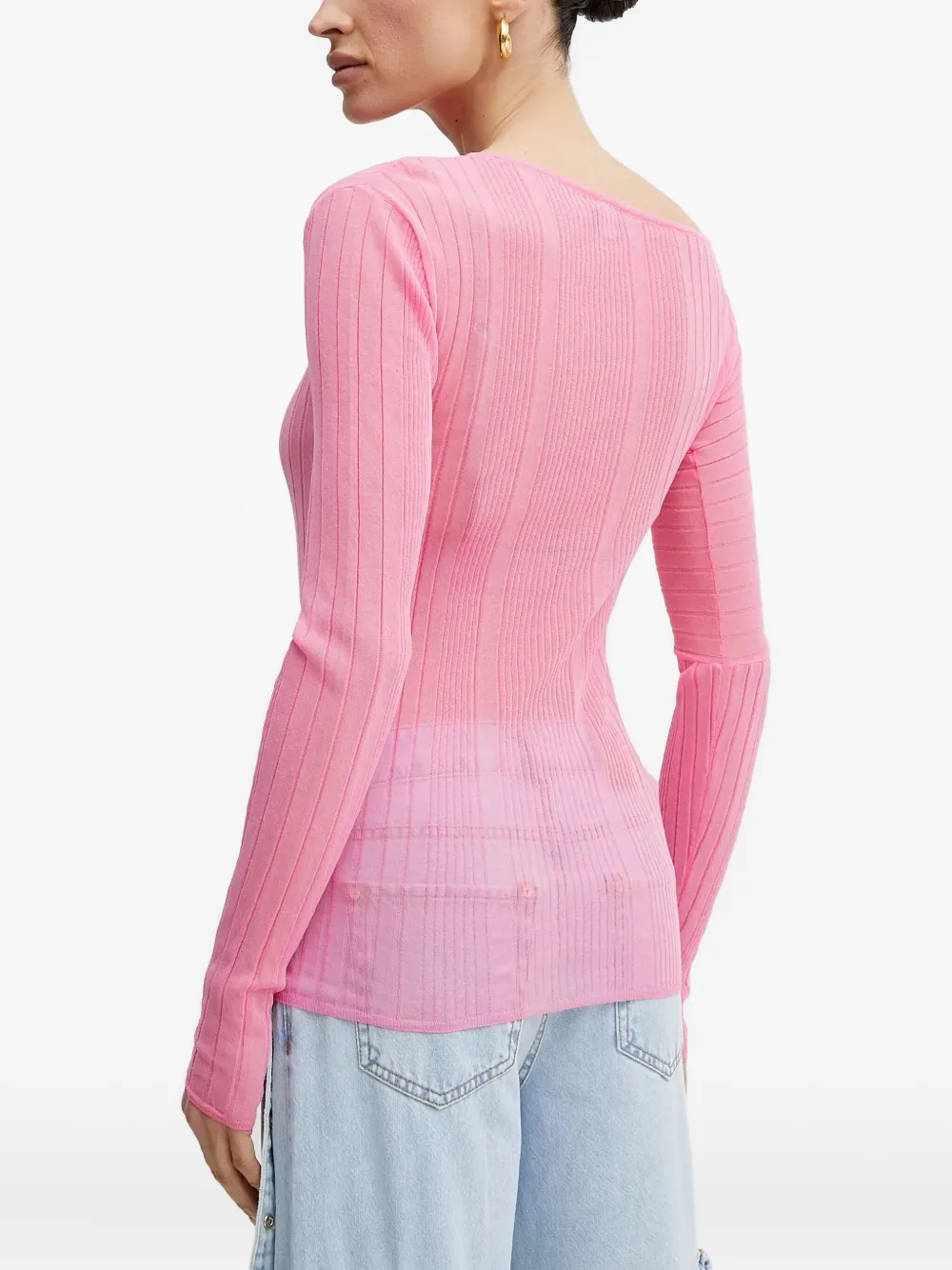  Pinko Ribbed Off-shoulder Top 