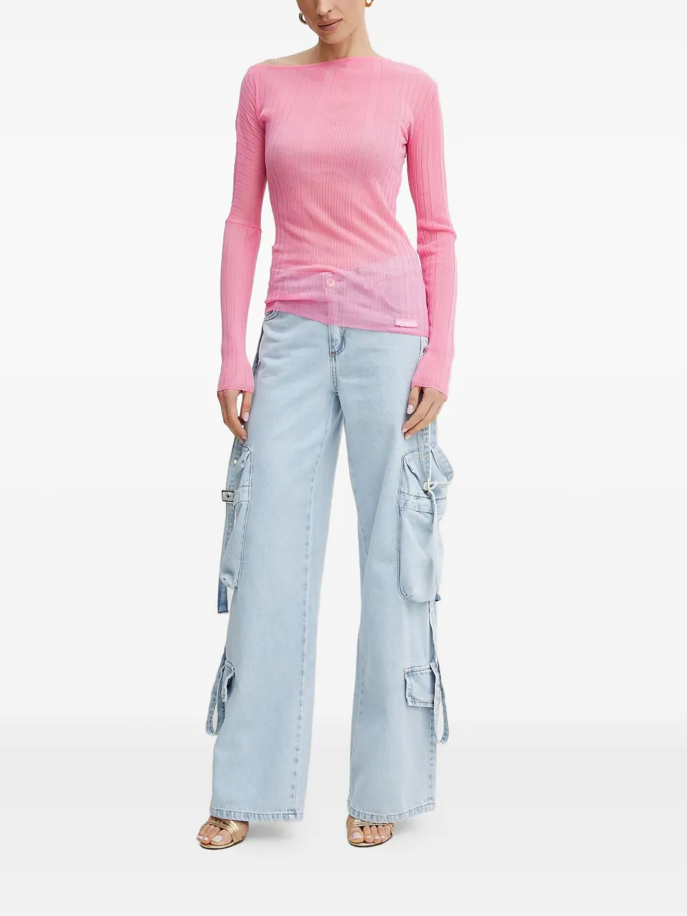 PINKO ribbed off-shoulder top | Knitted Tops | Image 2