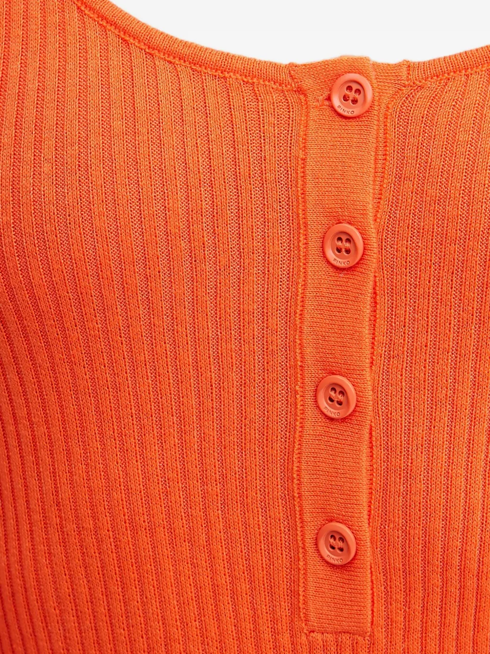 Pinko Ribbed Long-sleeved Top In Orange