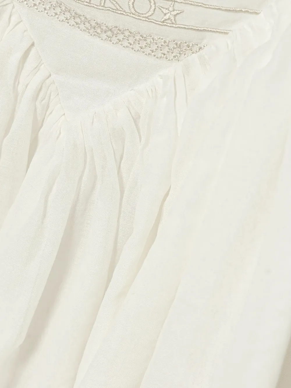 Pinko Kids Top met ruches en borduurwerk Beige