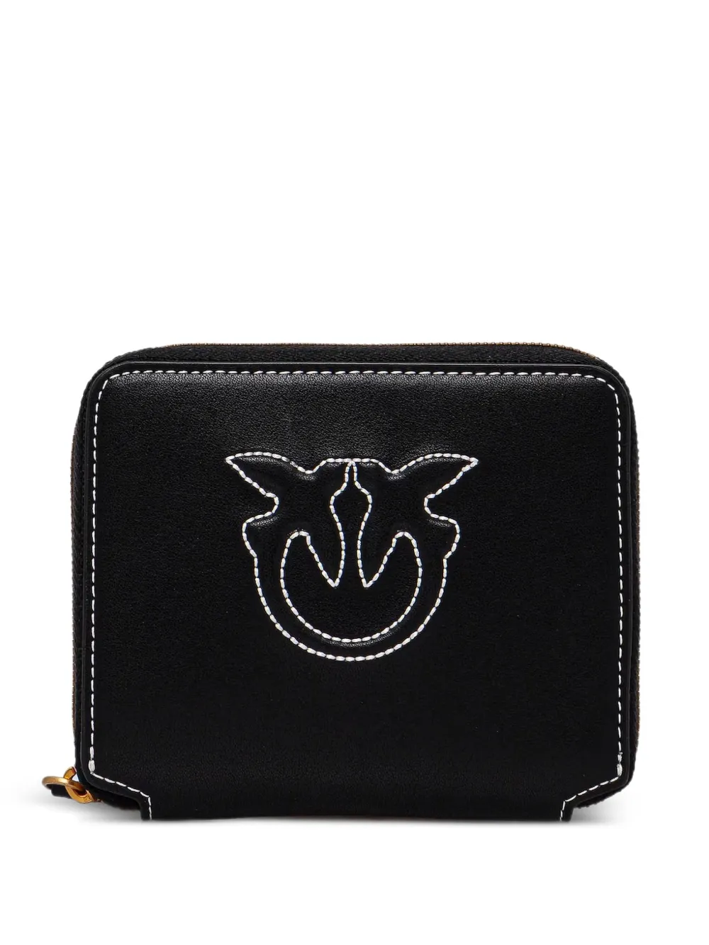 logo-stitched zip-around wallet
