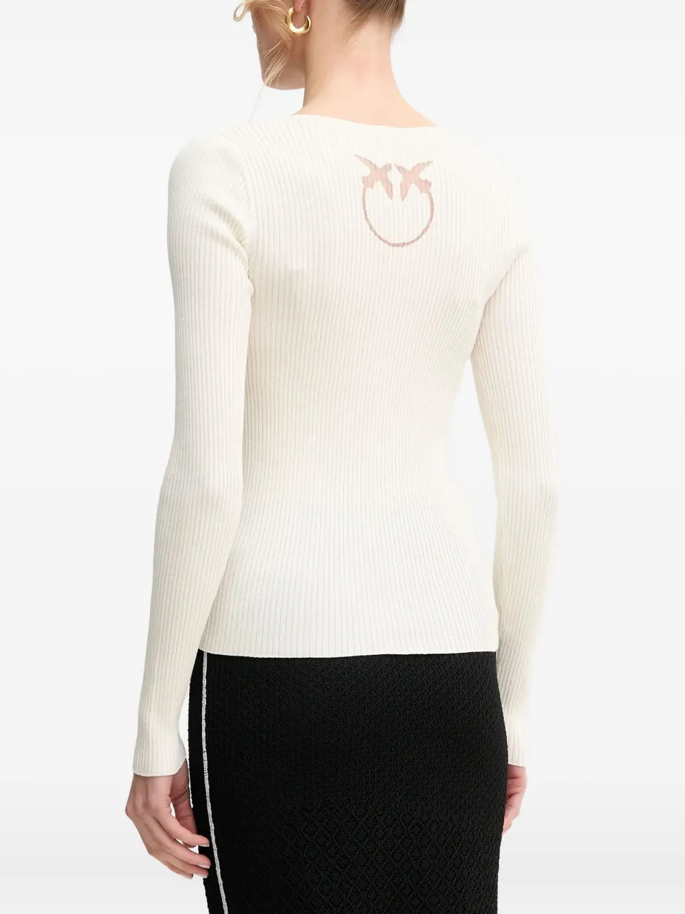 PINKO ribbed long-sleeved top Wit