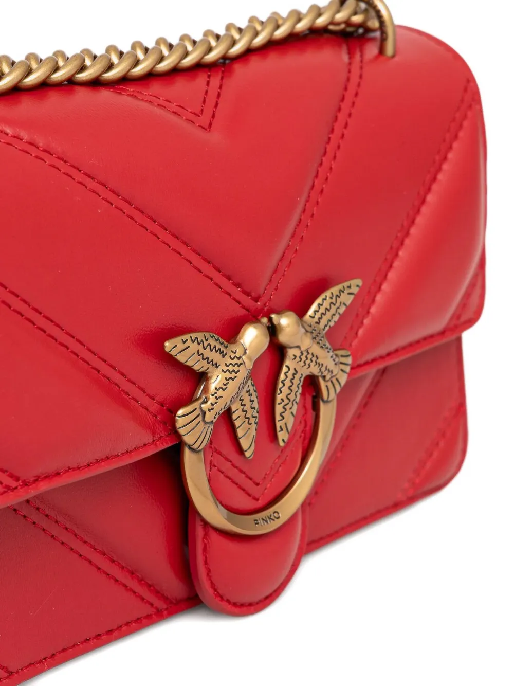 PINKO Love kleine crossbodytas Rood