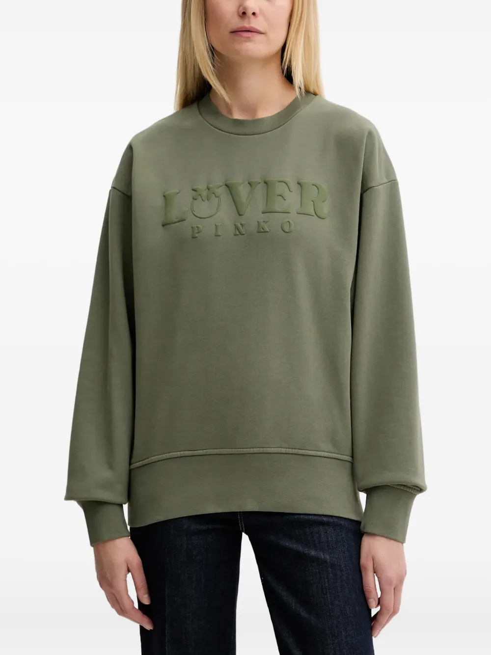 PINKO embossed sweatshirt | Green | Image 1