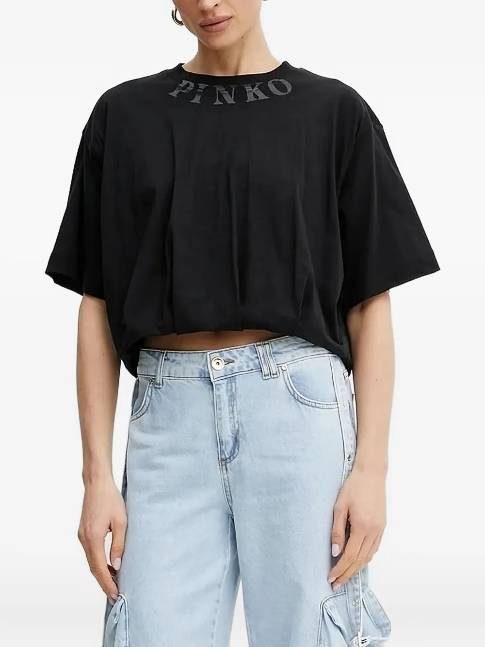 PINKO logo-embroidered top | Black | Image 1