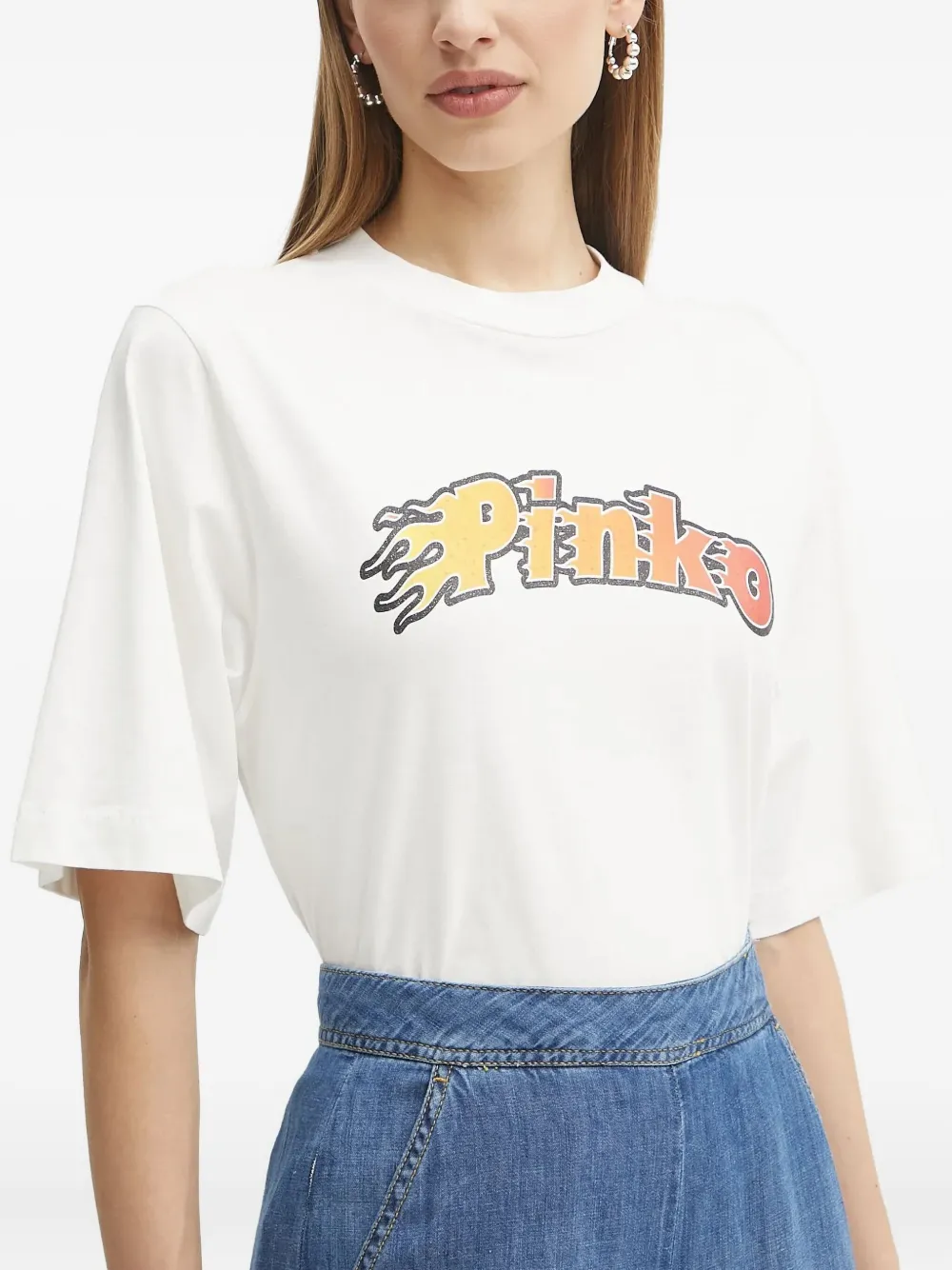 PINKO logo-print T-shirt | White | Image 1