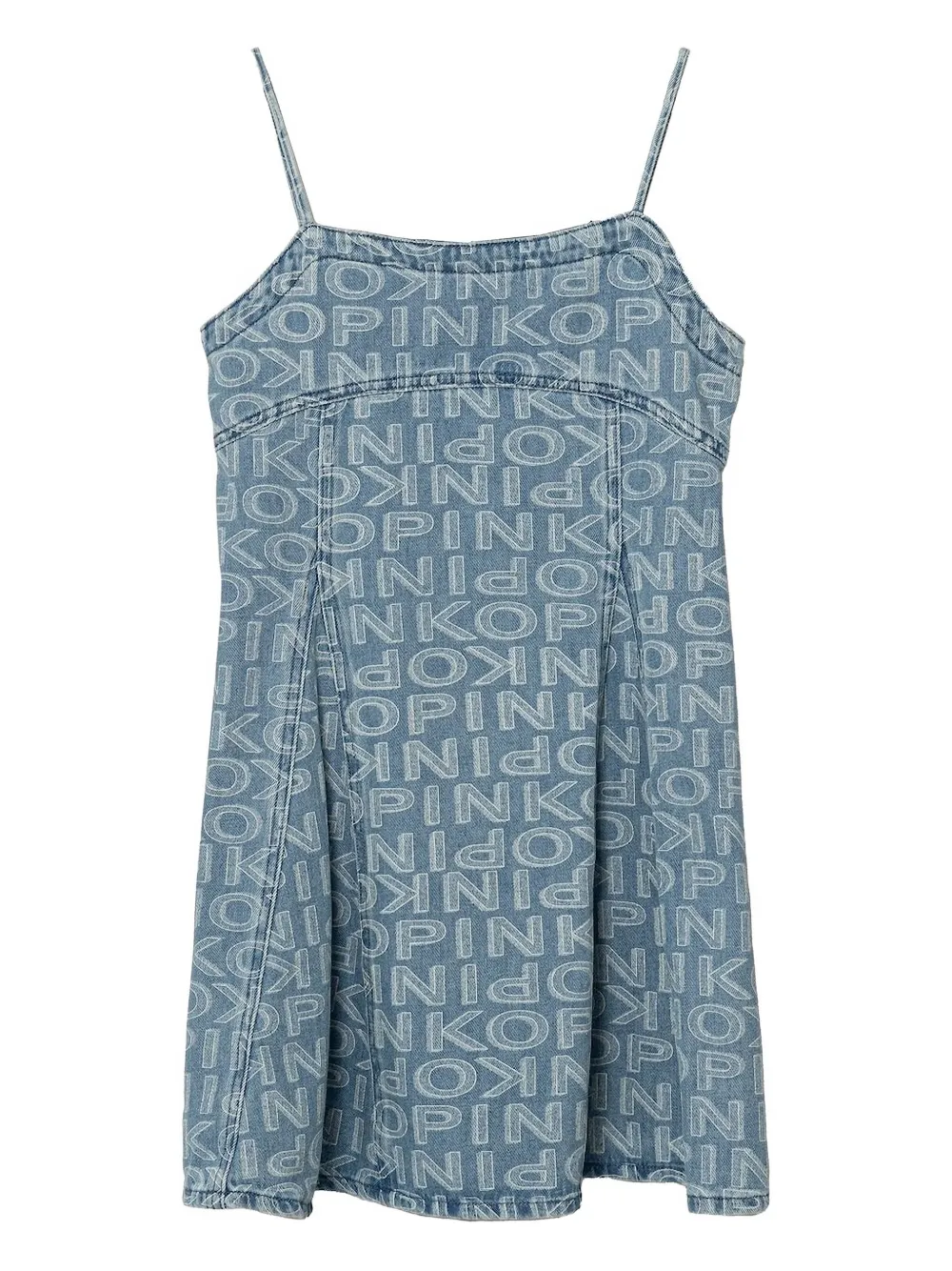 Pinko Kids logo-print denim dress | Blue | Image 1