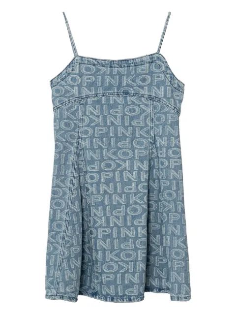 Pinko Kids logo-print denim dress