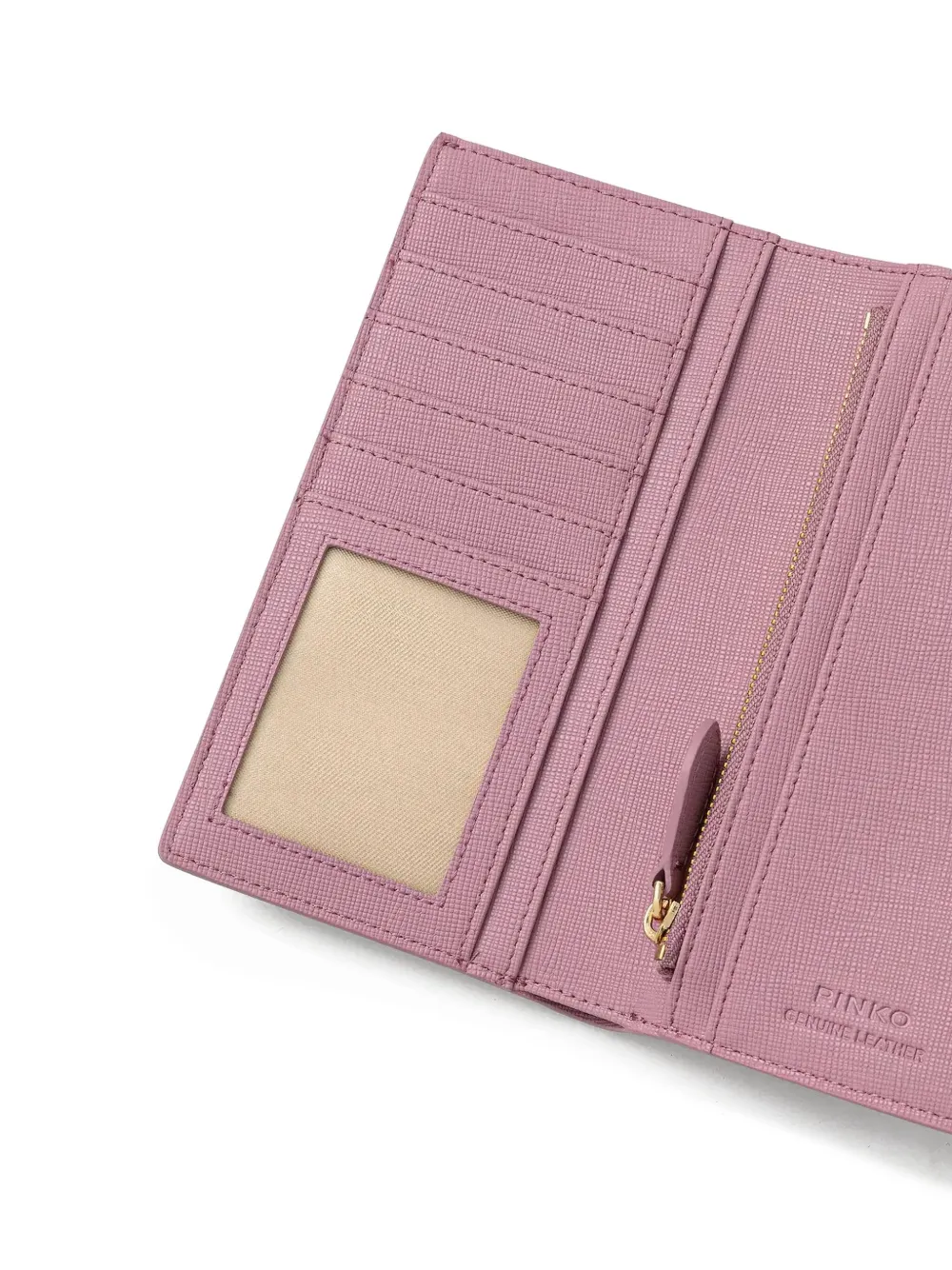 PINKO Leren portemonnee met textuur Roze