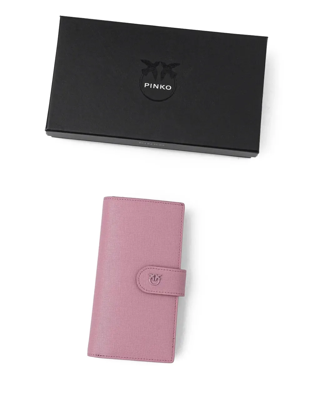 PINKO Leren portemonnee met textuur Roze