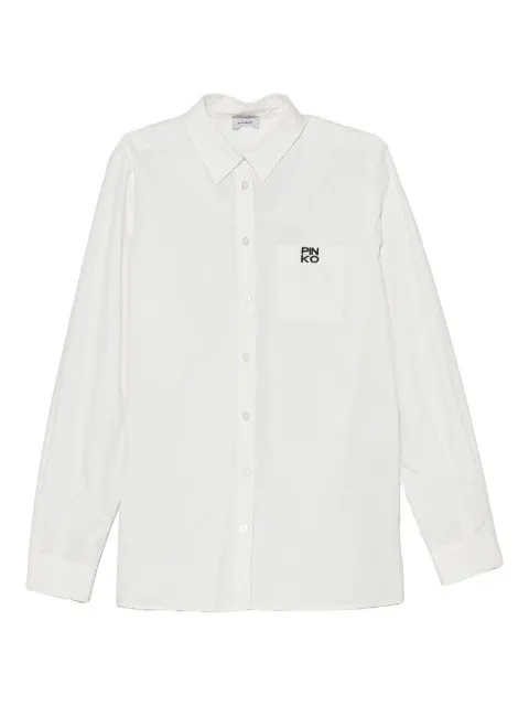 Pinko Kids logo-embroidered pocket shirt