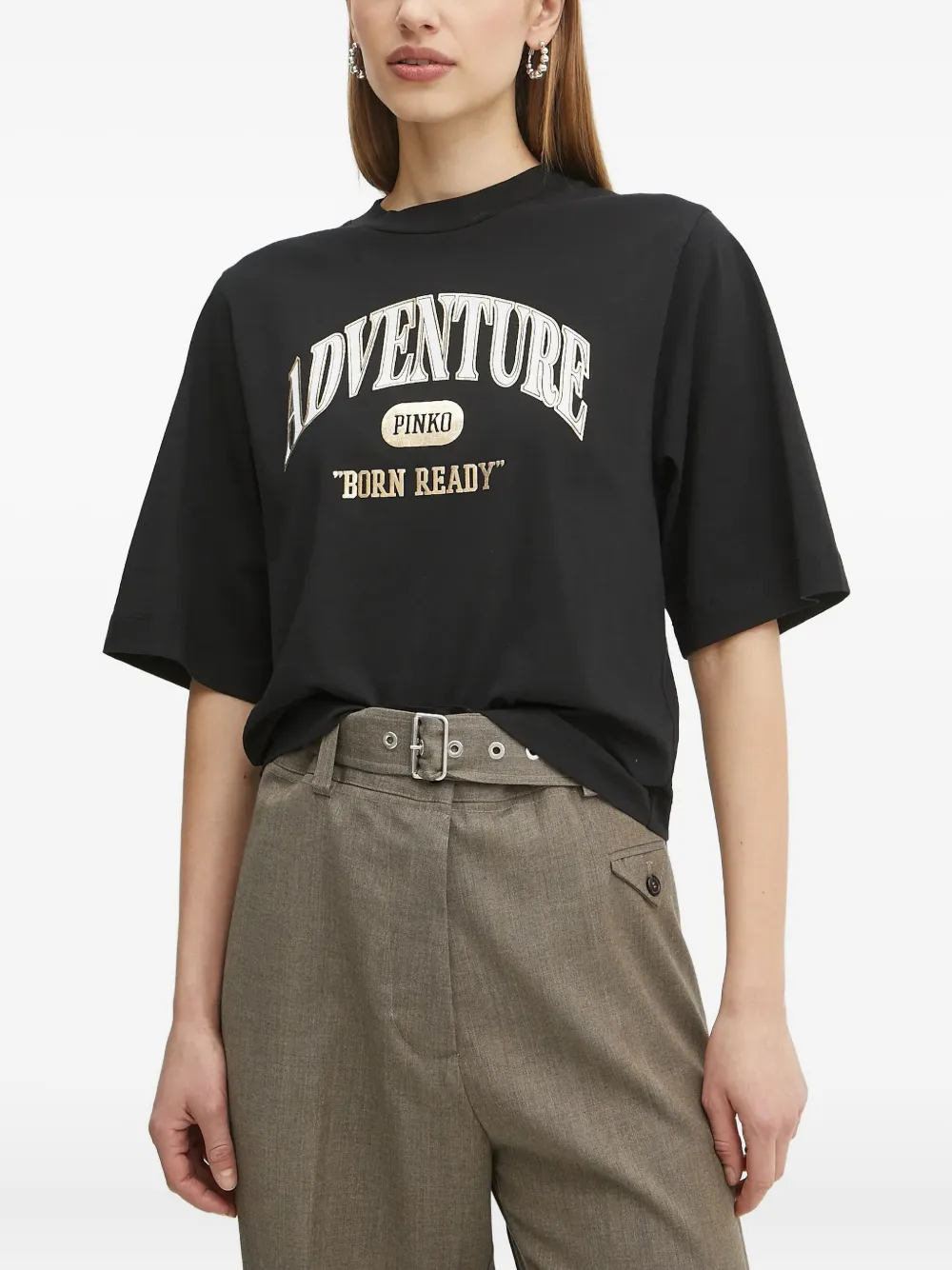 PINKO graphic-print T-shirt | Black | Image 1