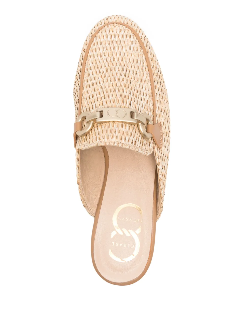Casadei raffia loafers Neutrals
