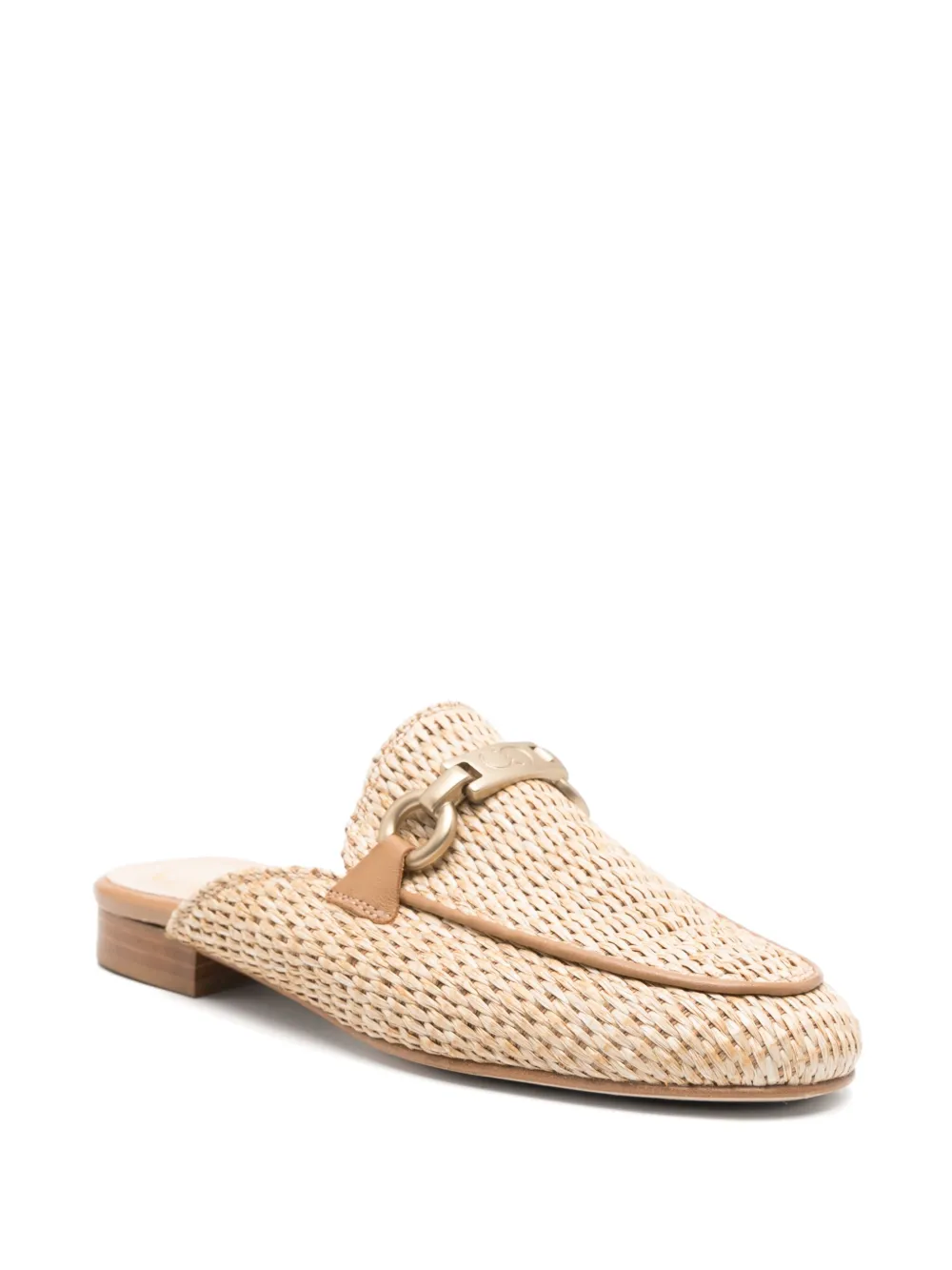 Casadei raffia loafers Neutrals