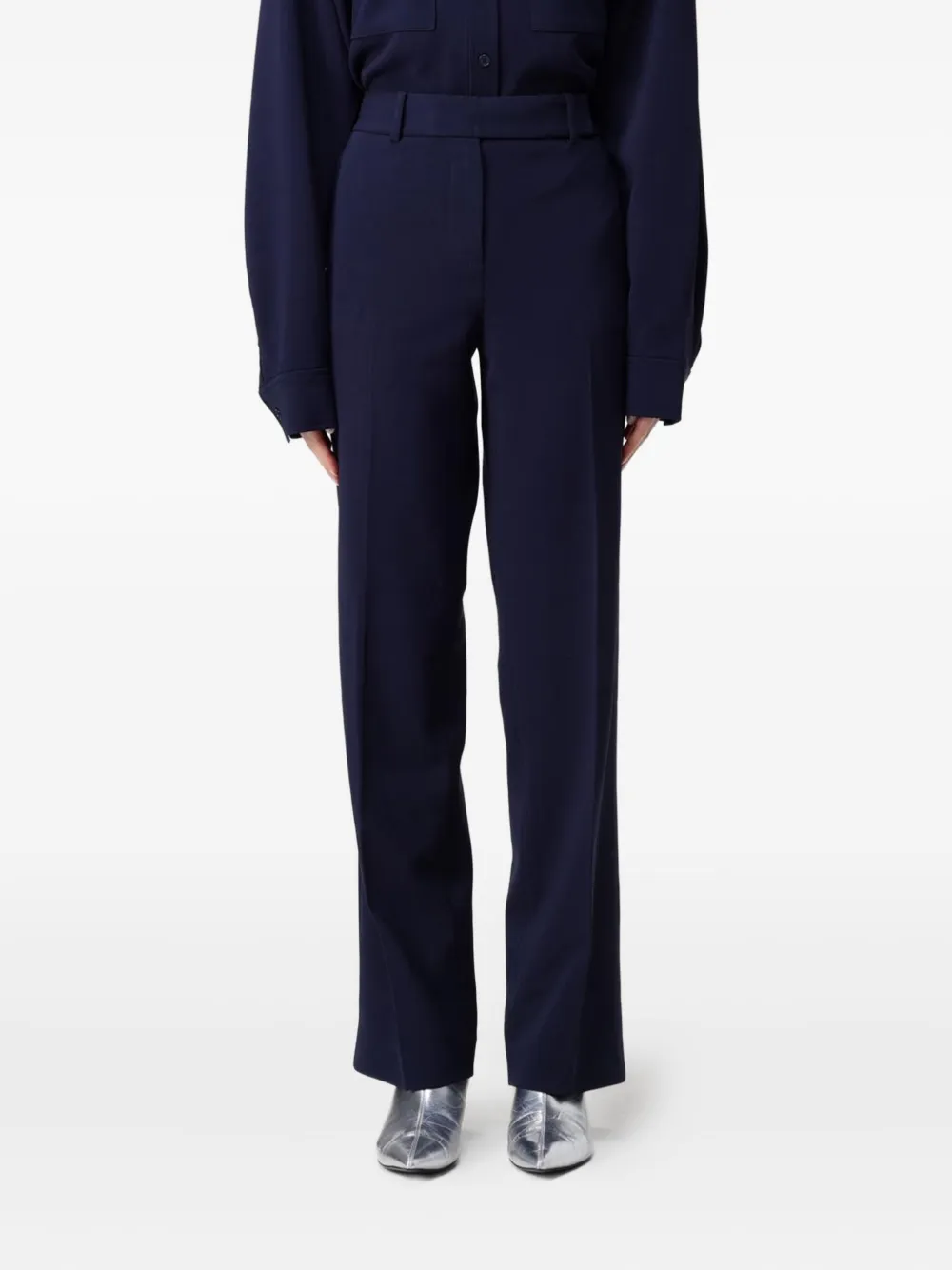 Michael Kors Broek met riemlussen Blauw