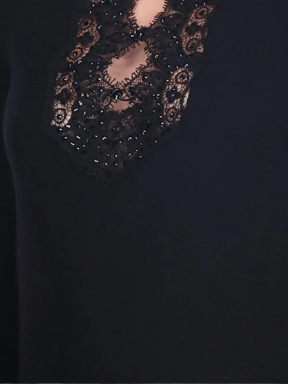 Ermanno Scervino Trui met kanten detail Zwart