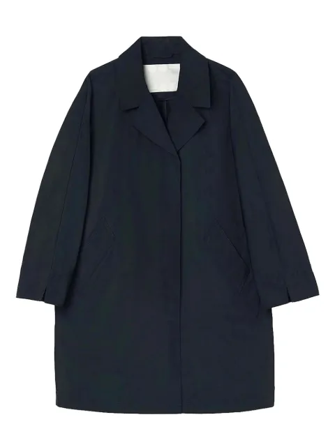 OOF WEAR concealed lapel-collar trench coat