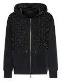 ELENA MIRO` monogram zip-up sweatshirt - Black