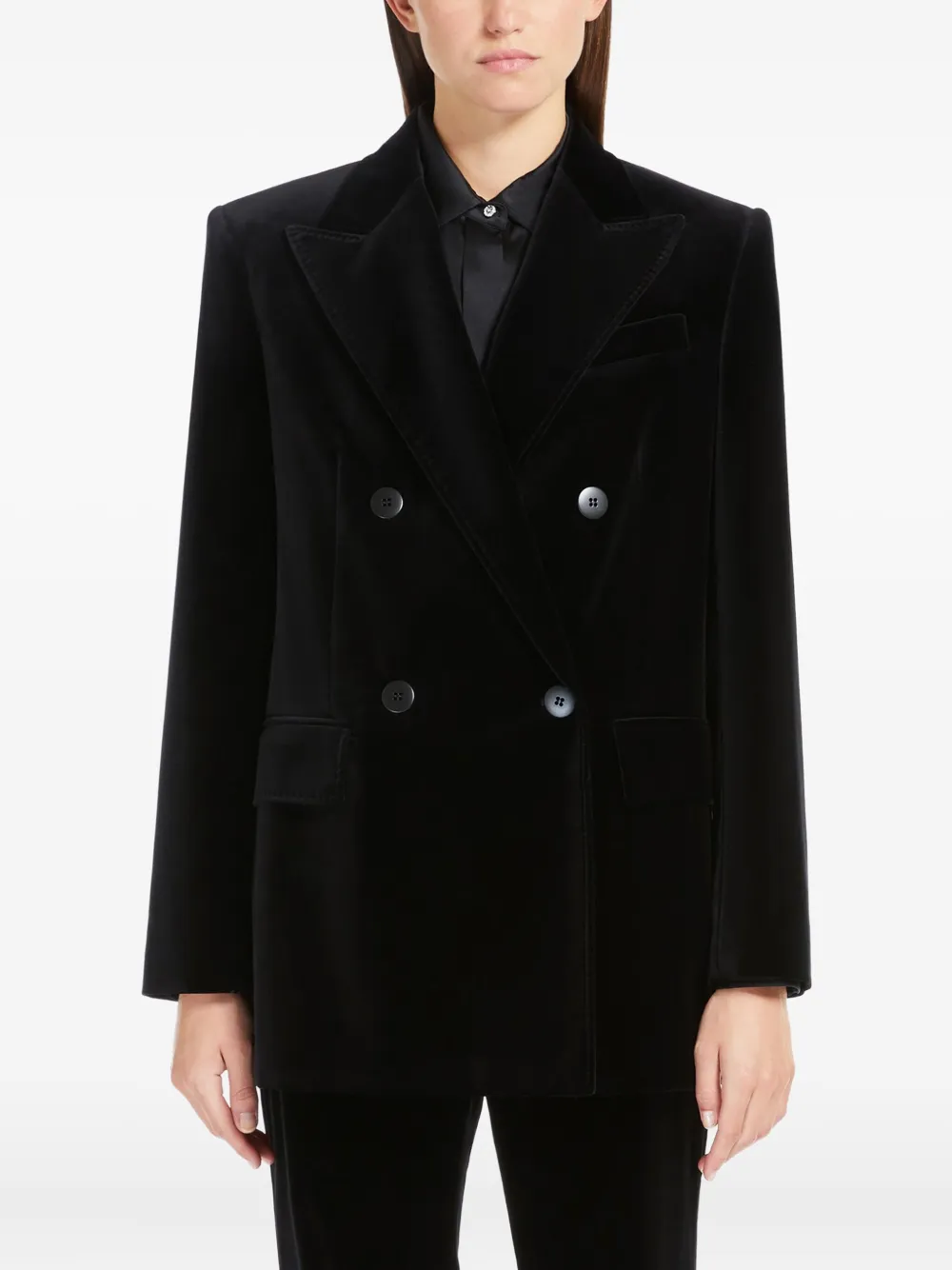 Max Mara Blazer met dubbele rij knopen Zwart