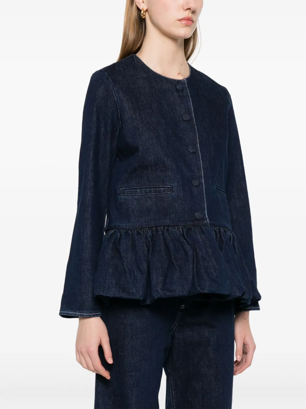 Shop Liberowe Denim Peplum Jacket