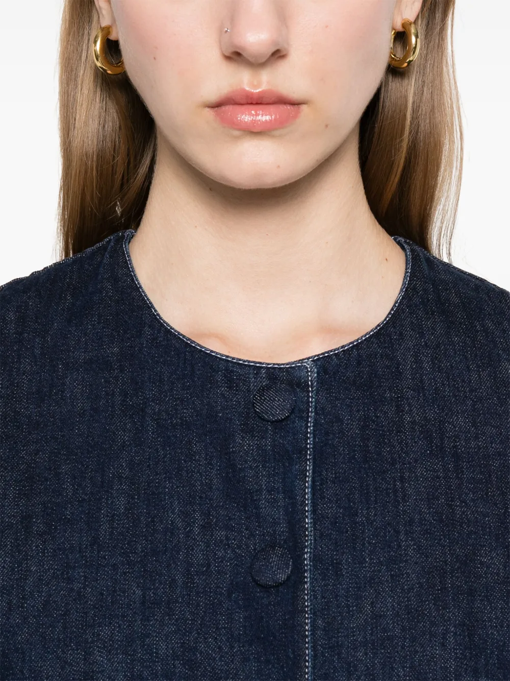 Shop Liberowe Denim Peplum Jacket