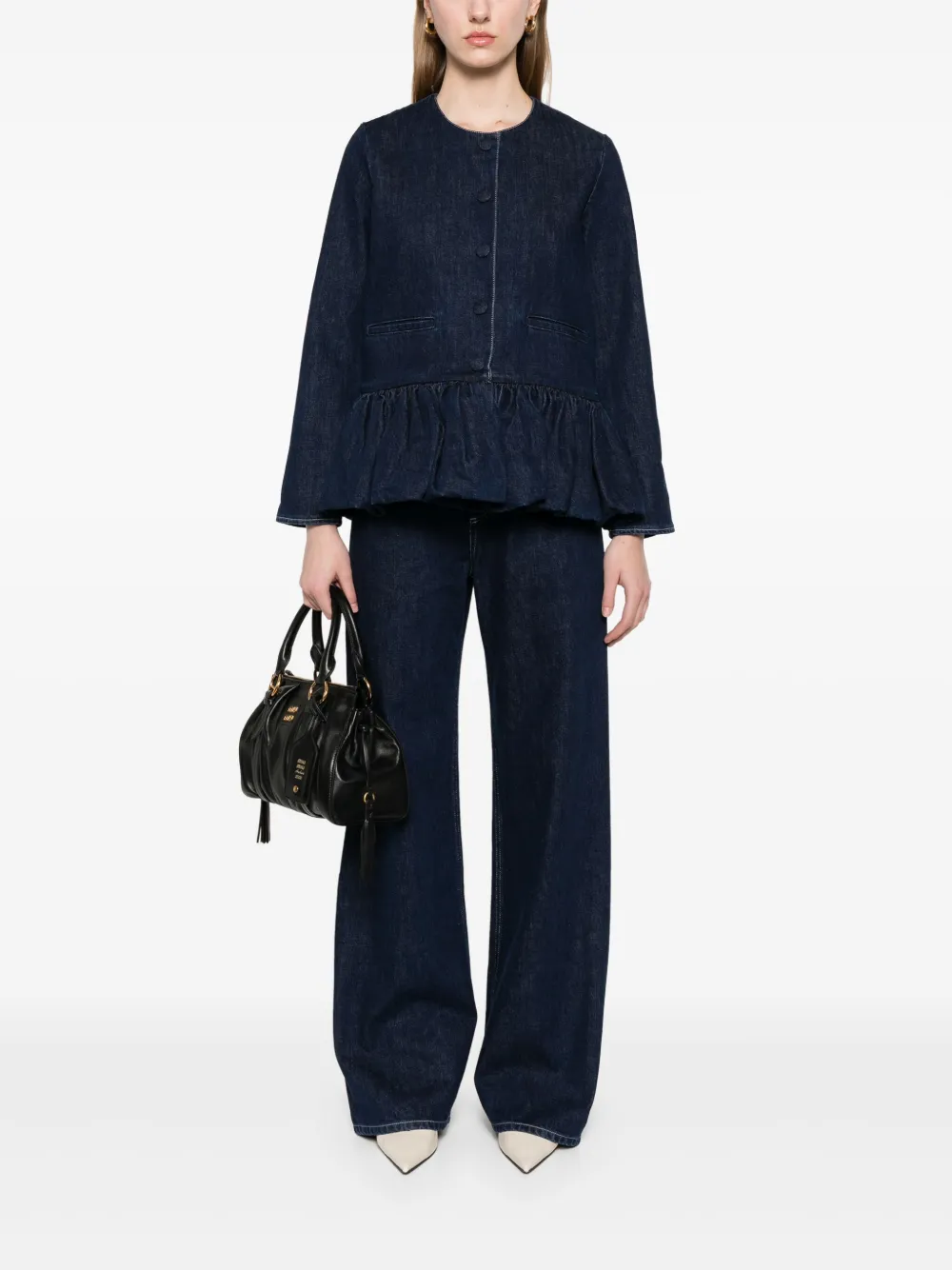 Shop Liberowe Denim Peplum Jacket