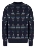 Giorgio Armani geometric-jacquard sweater - Blue