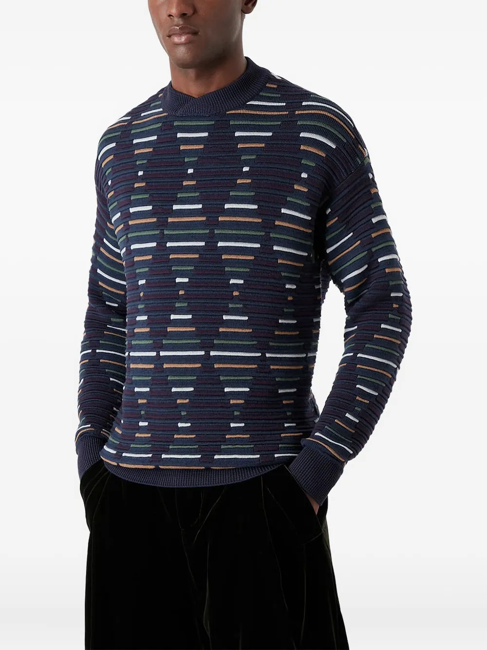 Giorgio Armani Trui met geometrisch jacquard Blauw