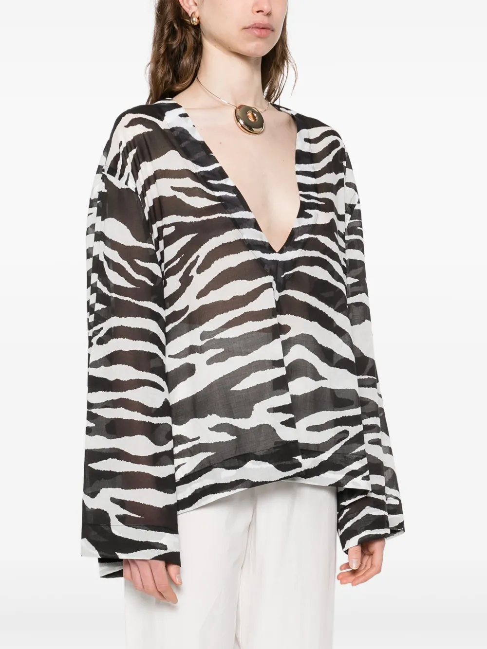 ATTICO ZEBRA-PRINT BLOUSE