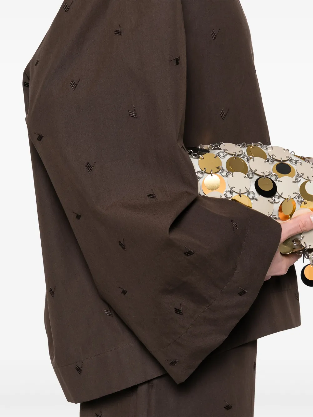 The Attico Blouse met V-hals Bruin