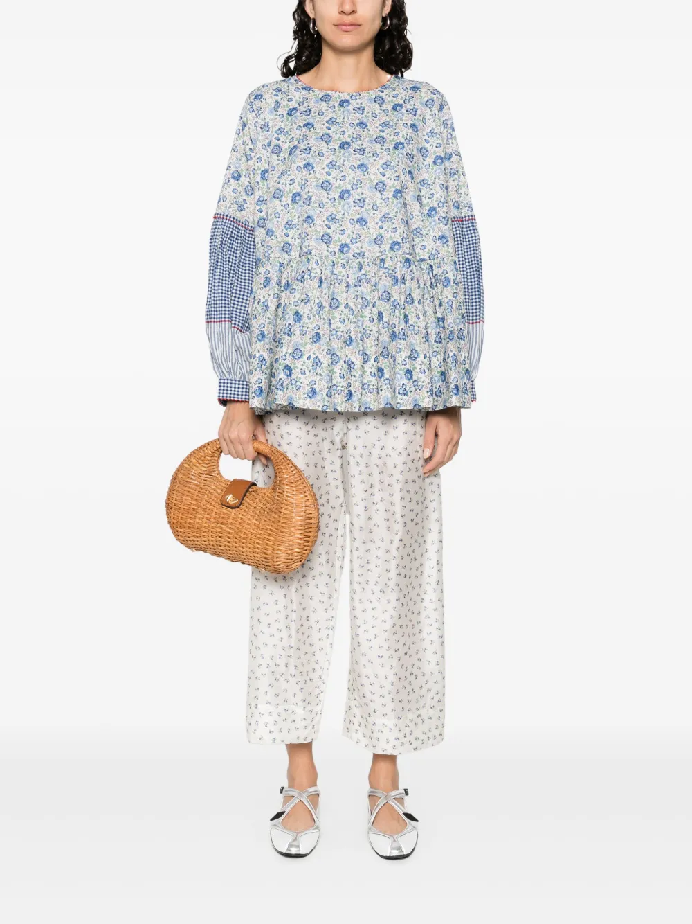 Pero Shirt met bloemenprint - Blauw