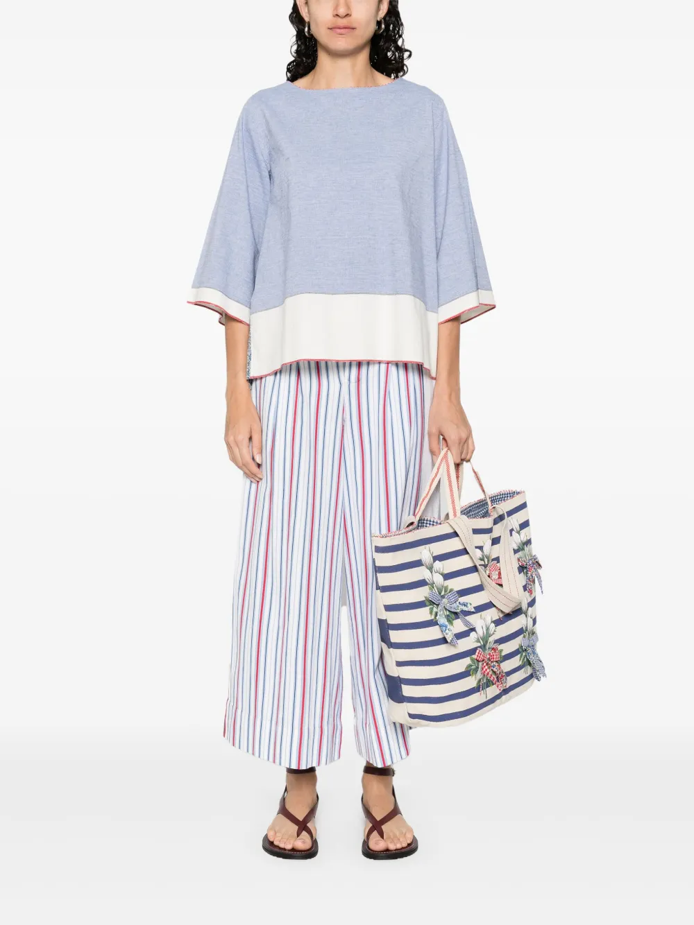 Pero Blouse met boothals - Blauw