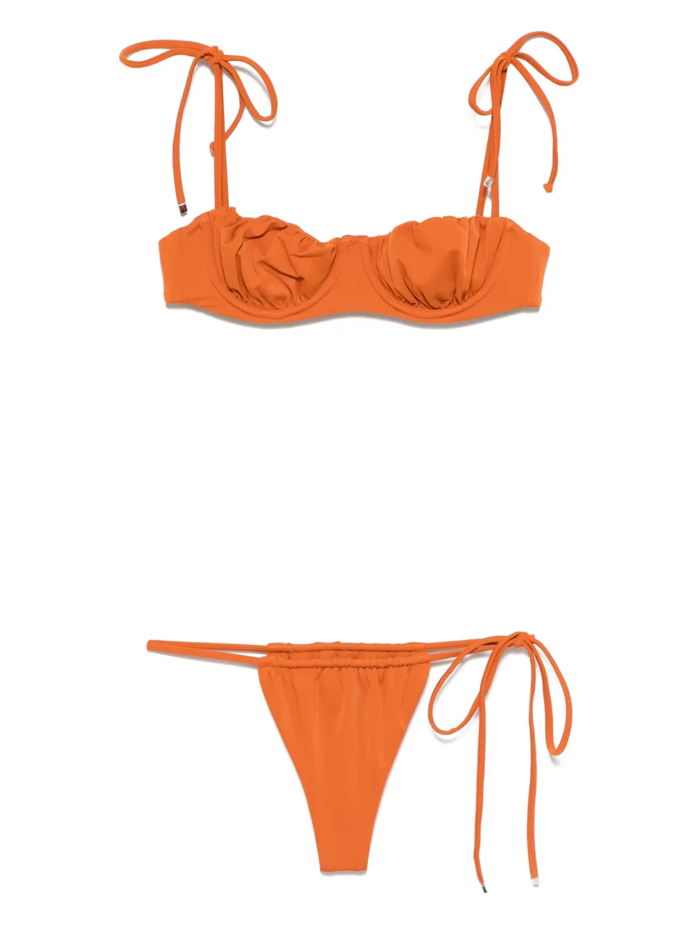 The Attico Bikini met ruches Oranje