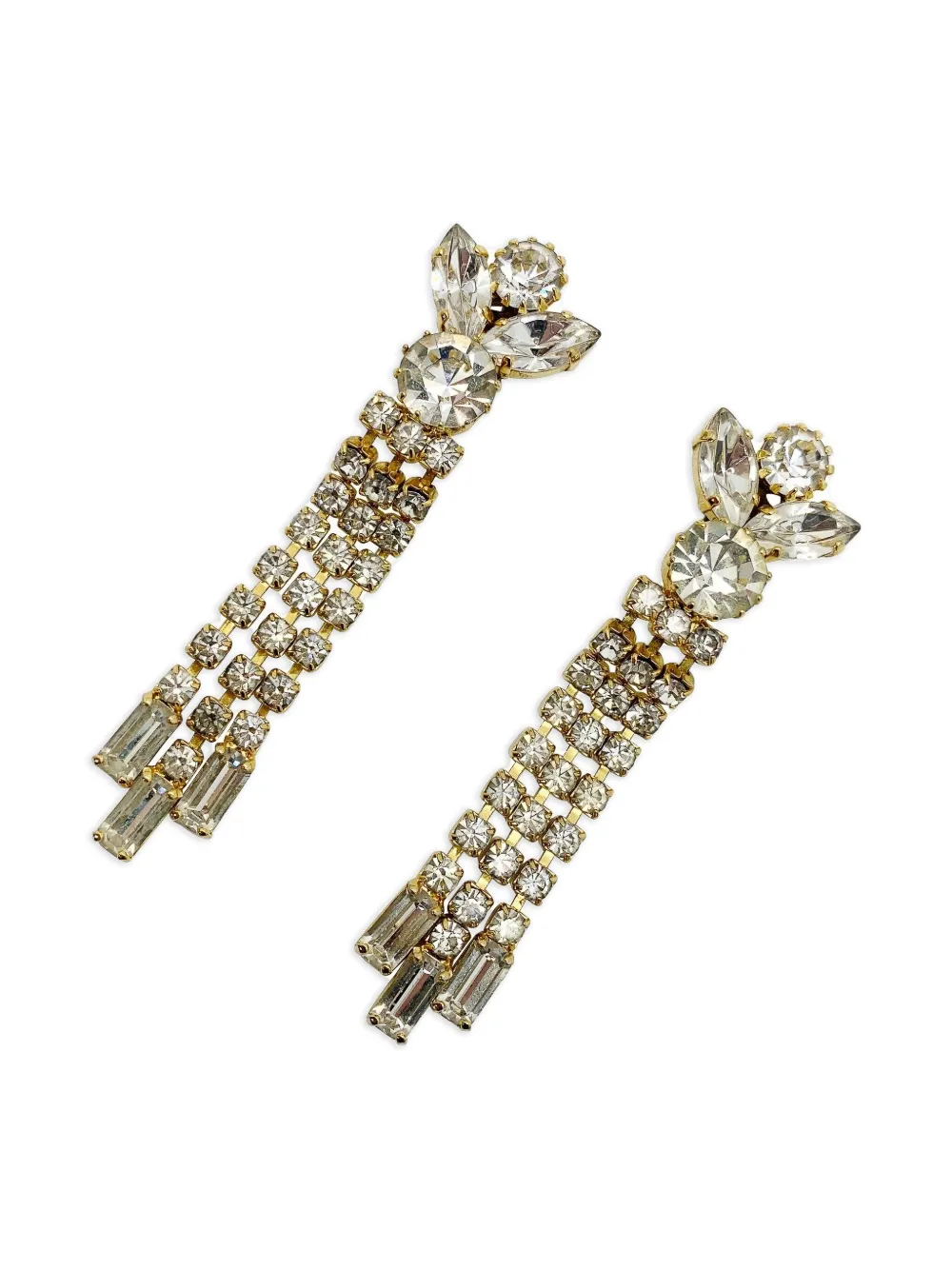 Jennifer Gibson Jewellery 1960s crystal drop clip-on earrings | Image 2