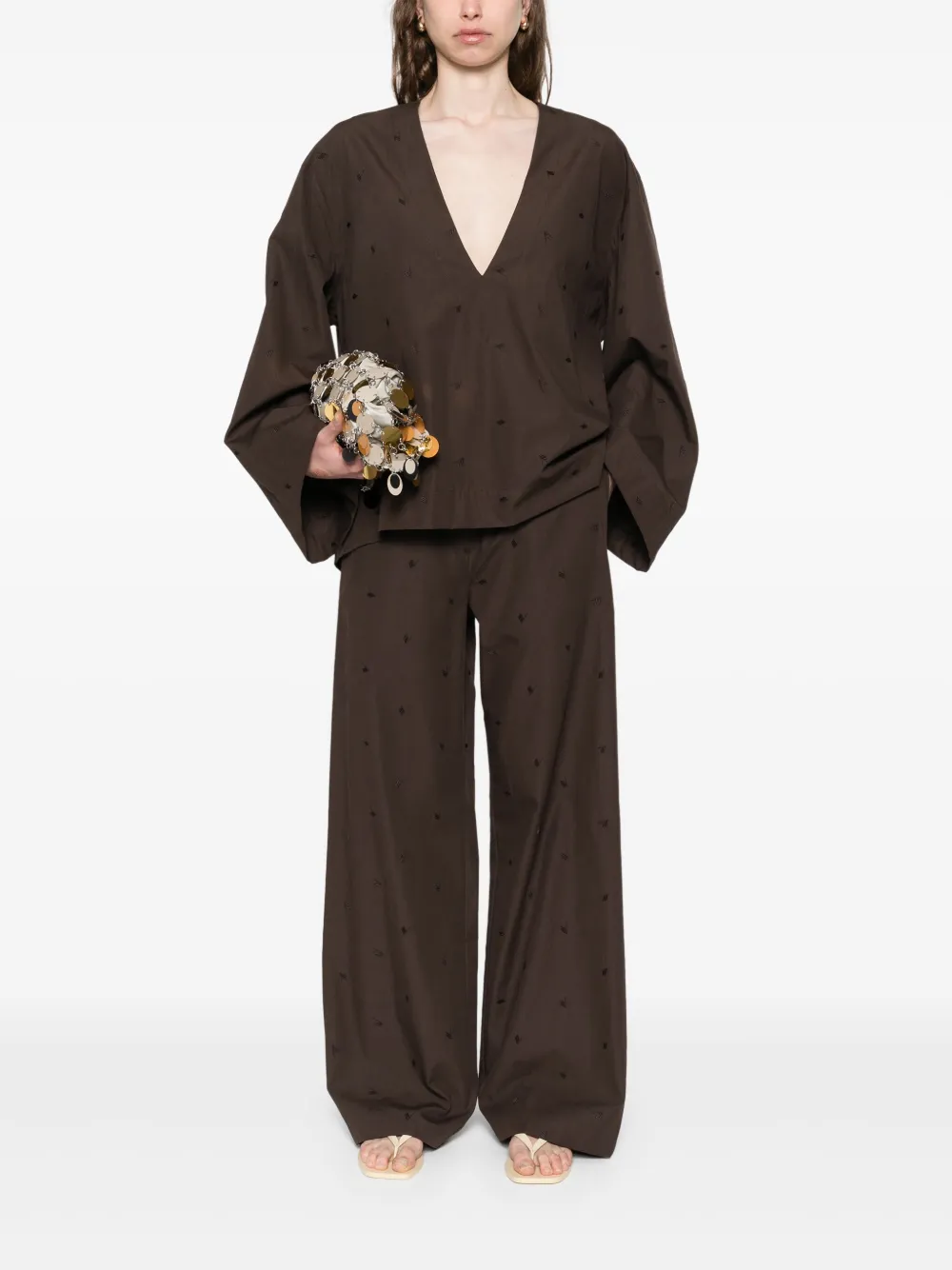 The Attico Straight broek - Bruin