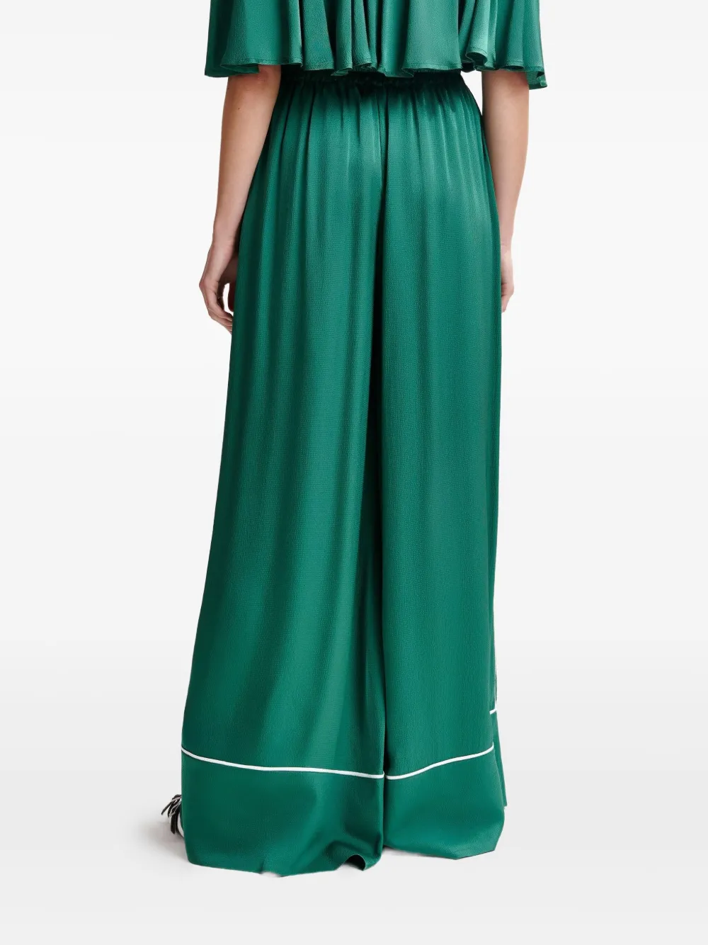 Essentiel Antwerp Hontgomery broek met wijde pijpen Groen